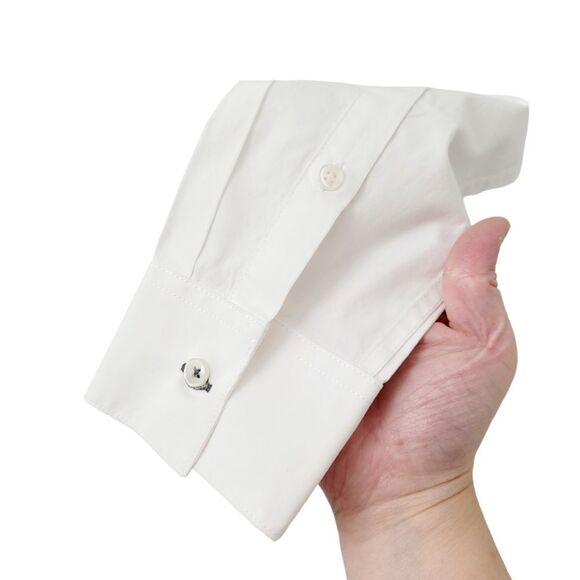 2/$20Top Fashion Grey & White Buttons Down Shirt Slim Fit Size: Small - Picture 5 of 6